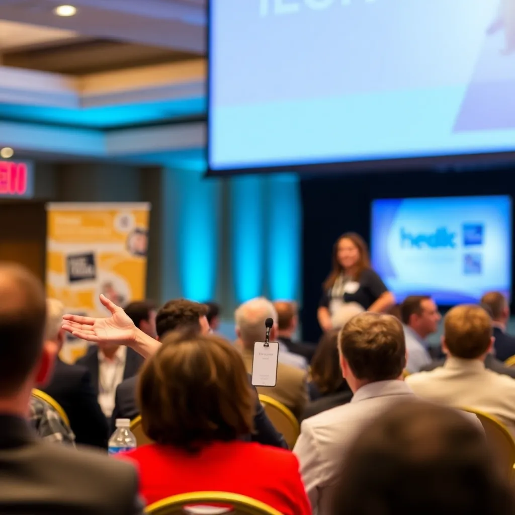 Healthcare executive Lisa Martinez speaking at conference